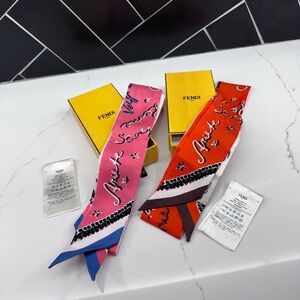 Fendi Silk Orange Twilly/Neckerchief!